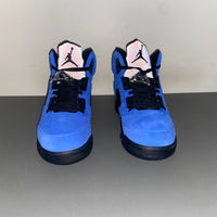 Retro Low Top Sneakers, Blue Black Colorway, Suede Footwear, Lace Up Design, Casual Gift for Sneaker Fans
