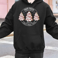 Retro Snack Graphic Hoodie, Christmas Tree Cakes Hoodie, Holiday Tree Cakes Sweatshirt, Comfy Christmas Hoodie, Winter Snack Lover Present