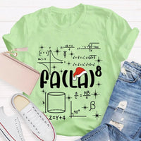 Fa La Santa Hat Holiday T-Shirt, Math Teacher Christmas Shirt, Humorous Math Teacher Xmas Tee, Educator Present, Teacher Unisex T-Shirt