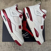 Mid Top Sneakers, White Red Colorway, Lace Up Design, Casual Gift for Sneaker Fans