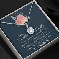Eternal Hope Cubic Zirconia Necklace, Granddaughter Necklace Present, White Gold Over Stainless Steel Pendant, Birthday Christmas Jewelry