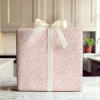 Minimalist Polka Dot Gift Wrap, Red Confetti Wrapping Paper, Scattered Dot Birthday Wrapping Paper, All Occasion Christmas Gift Wrap Roll