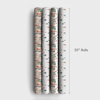 New York Holiday Gift Wrap, NYC Skyline Christmas Wrapping Paper, Watercolor Cityscape Wrapping Paper, Festive Winter Present Gift Wrap