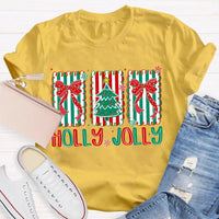 Personalized Family Name Holiday Shirt, Custom Christmas Tree Bow T-Shirt, Adorable Coquette Christmas Tree Tee, Xmas Family Matching T-Shirt