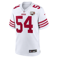 San Francisco 49ers Fred Warner White 80th Anniversary Game Jersey