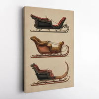Vintage Holiday Wall Art, Victorian Horse Sleigh Canvas Print, Christmas Sleigh Poster, Winter Landscape Decor, Printable Digital Download