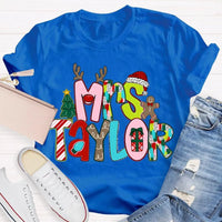 Personalized Christmas T-Shirt, Custom Christmas Tree Shirt, Holiday Tree Graphic Tee, Matching Family Christmas Shirt, Xmas Holiday Present