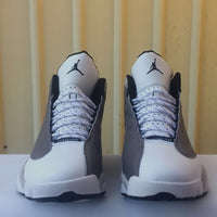 Sneakers, White Gray Colorway, Lace Up Design, Casual Gift for Sneaker Fans