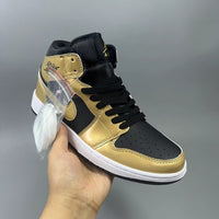 High Top Sneakers, Gold Colorway, Lace Up Design, Casual Gift for Sneaker Fans