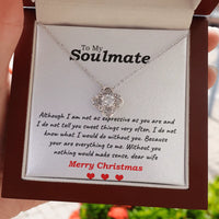 White Gold Pendant Necklace, Soulmate Love Knot Necklace, Sparkling Cubic Zirconia Necklace, Romantic Wife Jewelry, Christmas Present for Her