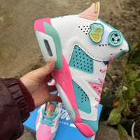 High Top Sneakers, White Pink Green Colorway, Lace Up Design, Casual Gift for Sneaker Fans