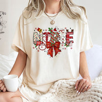 Festive Holiday Medical Graphic Tee, Christmas Nurse Stethoscope T-Shirt, RN LPN Nursing Student Xmas Shirt, Healthcare Present