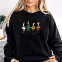 Adorable Christmas Goose Sweatshirt, Just a Jolly Goose Sweatshirt, Humorous Holiday Bird Crewneck, Festive Goose Graphic Sweatshirt, Xmas Present