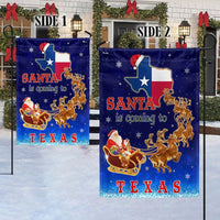 Double Sided Texas State Holiday Flag, Santa Is Coming to Texas Christmas Garden Flag, Festive Lone Star Yard Decor Present for Texans