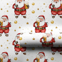 Humorous Christmas Gift Wrap, Beer Santa Wrapping Paper, Secret Santa Gift Wrapping Paper, Holiday Beer Lover Gift Wrap, Xmas Present Wrap