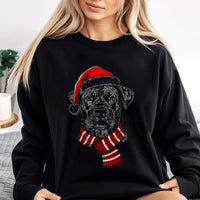 Adorable Santa Hat Dog Sweater, Christmas Dog Sweatshirt, Holiday Dog Lover Sweatshirt, Festive Pet Dog Sweatshirt, Puppy Xmas Pullover Crewneck