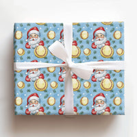 Sporty Holiday Gift Wrap, Santa Softball Christmas Wrapping Paper, Softball Coach Present Wrapping Paper, Winter Sports Fan Gift Wrap