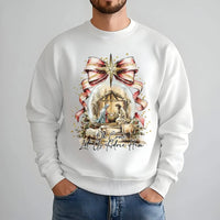 Watercolor Nativity Scene Crewneck, Oh Come Let Us Adore Him Sweatshirt, Christian Holiday Sweater, Religious Christmas Sweatshirt