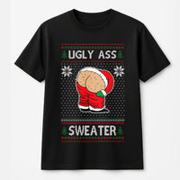 Ugly Christmas Graphic T-Shirt, Humorous Santa Mooning T-Shirt, Retro Holiday Humor T-Shirt, Humorous Xmas Party Graphic Tee, Holiday Gag Present