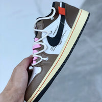 Low Top Sneakers, White Brown Colorway, Lace Up Design, Casual Gift for Sneaker Fans