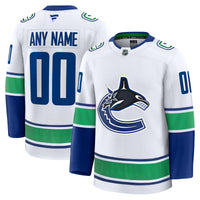 Vancouver Canucks White Away Premium Custom Jersey