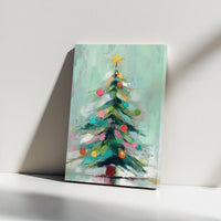 Impressionist Christmas Tree Canvas Print, Abstract Christmas Tree Canvas Art, Modern Holiday Tree Wall Art, Festive Christmas Wall Decor