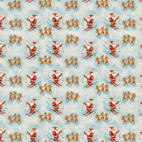 Vintage Christmas Gift Wrap, Skiing Santa Wrapping Paper, Retro Snow Sports Wrapping Paper, Winter Holiday Gift Wrap