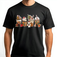Gingerbread Latte Graphic Shirt, Christmas Coffee T-Shirt, Comfy Winter Cafe Lover Tee, Festive Holiday Apparel, Xmas Coffee Lover T-Shirt