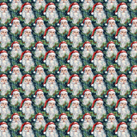 Classic Holly Gift Wrap, Vintage Santa Wrapping Paper, Retro Christmas Santa Wrapping Paper, Holiday Festive Gift Wrap