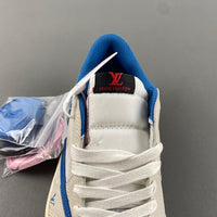 Low Top Sneakers, Royal Blue White Gray Colorway, Reverse Hook Design, Lace Up Design, Casual Gift for Sneaker Fans