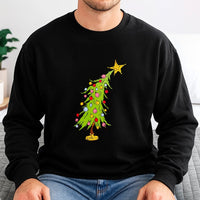 Hand Drawn Holiday Sweatshirt, Retro Christmas Tree Sweatshirt, Festive Xmas Graphic Sweatshirt, Winter Season Crewneck