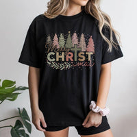 Christian Cross Christmas Tree Graphic Tee, Merry Christ-Mas T-Shirt, Religious Holiday Faith Shirt, Jesus Is the Reason Christmas T-Shirt