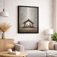 Holy Family Nativity Scene Print, Nativity Scene Canvas Wall Art, Impressionist Nativity Scene Poster, Christmas Manger Art