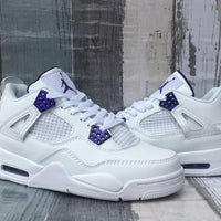 Sneakers, White Purple Colorway, Lace Up Design, Casual Gift for Sneaker Fans