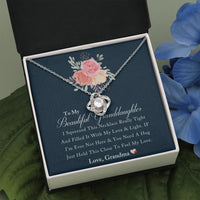 Love Knot Pendant Necklace, Granddaughter Love Knot Necklace from Grandma, Christmas Love Knot Jewelry, Birthday CZ Present for Granddaughter