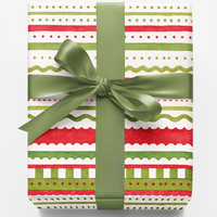 Red and Green Holiday Gift Wrap, Merry Strokes Christmas Wrapping Paper, Festive Xmas Wrapping Paper Roll, Modern Holiday Present Present Paper