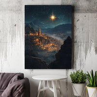 Nativity Village Canvas Print, Star of Bethlehem Canvas Art, Bethlehem Scene Wall Art, Star of Bethlehem Canvas Decor, Christmas Wall Decor