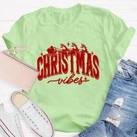 Festive Holiday Graphic Tee, Christmas Vibes Shirt, Retro Christmas Vibes T-Shirt, Winter Holiday Shirt, Unisex Christmas Present