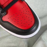 Mid Top Sneakers, White Black Red Colorway, Lace Up Design, Casual Gift for Sneaker Fans