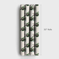 Puppy Wreath Holiday Gift Wrap, French Bulldog Christmas Wrapping Paper, Frenchie Dog Xmas Wrapping Paper