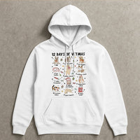 Humorous Vet Tech Christmas Hoodie, 12 Days of Vetmas Hoodie, Veterinary Staff Graphic Sweatshirt, Animal Clinic Holiday Hooded Pullover