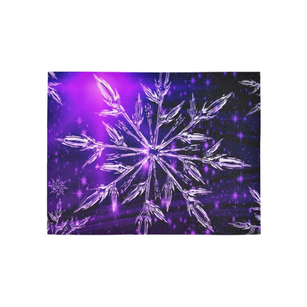 Purple Silver Snowflake Runner Rug, Christmas Sparkling Star Runner Rug, Non-Slip Holiday Hallway Rug, Winter Xmas Floor Deco