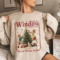 Retro Holiday Quote Crewneck, Humorous Deck the Halls Sweatshirt, Humorous Christmas Pullover, Vintage Xmas Sweatshirt, Present for Holiday Lovers
