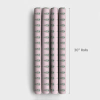 Pastel Pink Christmas Tree Gift Wrap, Watercolor Christmas Tree Wrapping Paper, Chic Holiday Wrapping Paper, Retro Xmas Tree Wrapping Paper