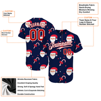 Personalized Holiday Baseball Jersey, Custom Santa Candy Cane Christmas Baseball Jersey, Stitched Xmas Jersey Shirt, Festive Party Present