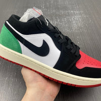 Low Top Sneakers, Red Green Colorway, Mismatched Colorway, Lace Up Design, Casual Gift for Sneaker Fans