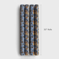 Winter Night Scene Gift Wrap, Snowy Christmas Village Wrapping Paper, Comfy Illuminated House Wrapping Paper, Festive Holiday Wrapping Paper