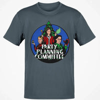 Humorous Office Holiday Graphic Tee, Party Planning Committee Christmas T-Shirt, Xmas Party Humor Shirt, Retro TV Comedy Fan Present Tee