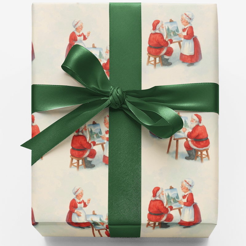 Retro Santa Claus Gift Wrap, Vintage Santa Wrapping Paper, Whimsical Christmas Wrapping Paper, Holiday Art Gift Wrap, Winter Present Paper