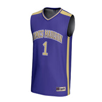 #1 James Madison Dukes Lightweight Collegiate Basketball Fashion Jersey - Purple